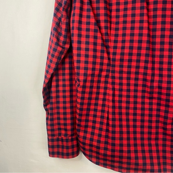 CHAPS Plaid Collared Button Down Flannel Red Navy Blue Buffalo Check Size Large - Picture 9 of 12